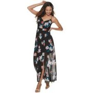 Maxi dress XS Floral print Black dress make an offer